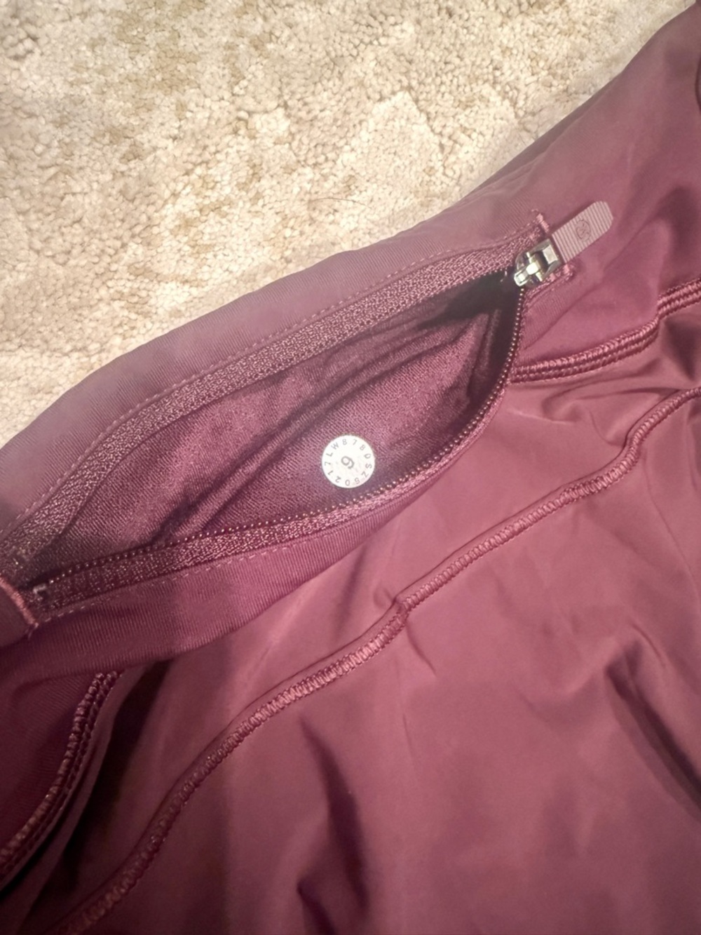 Lululemon 2 skorts in Olive Green & Burgundy SZ 6 perf w/ pocket for phone/keys - Picture 3 of 14